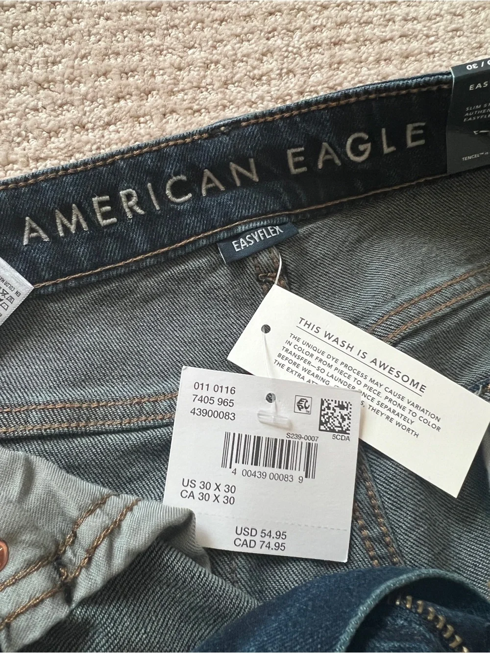 American Eagle Outfitters Airflex+ Indigo Slim Straight Jeans